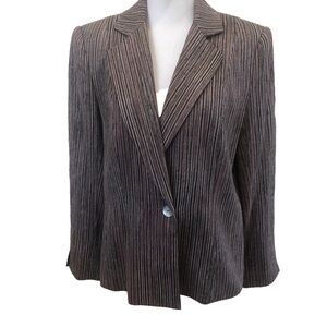 Allison W Size 6 silk blend blazer  striped office career versatile multi-color